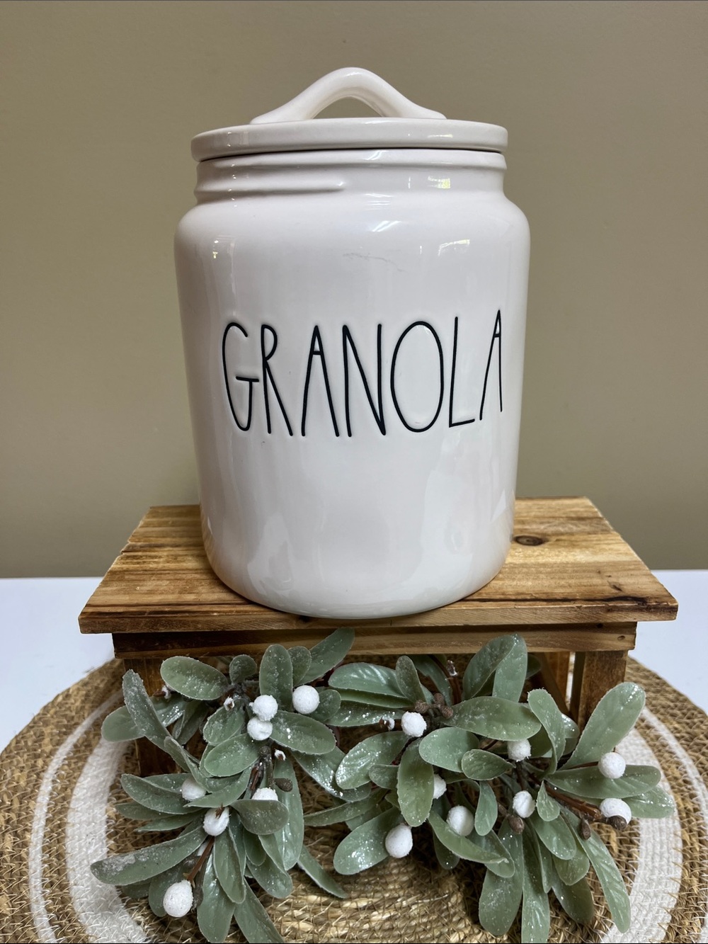 Rae Dunn Granola Canister in Good Condition